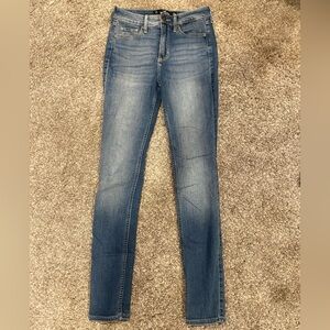 Hollister Blue Skinny Jeans with Faded Wash